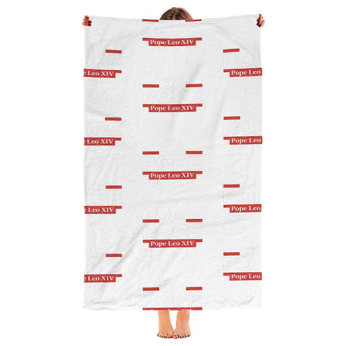 Leo Xiv Beach Towel Costume Set Totus Tuus Pope Print Microfiber Blanket With Complete Accessories For Events Or Cosplay With Enhanced Formula And Da