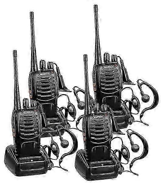 Rechargeable Long Range Two-way Radios With Earpiece 2-4 Pack Uhf 400-470mhz Walkie Talkies Li-ion Battery And Charger Included
