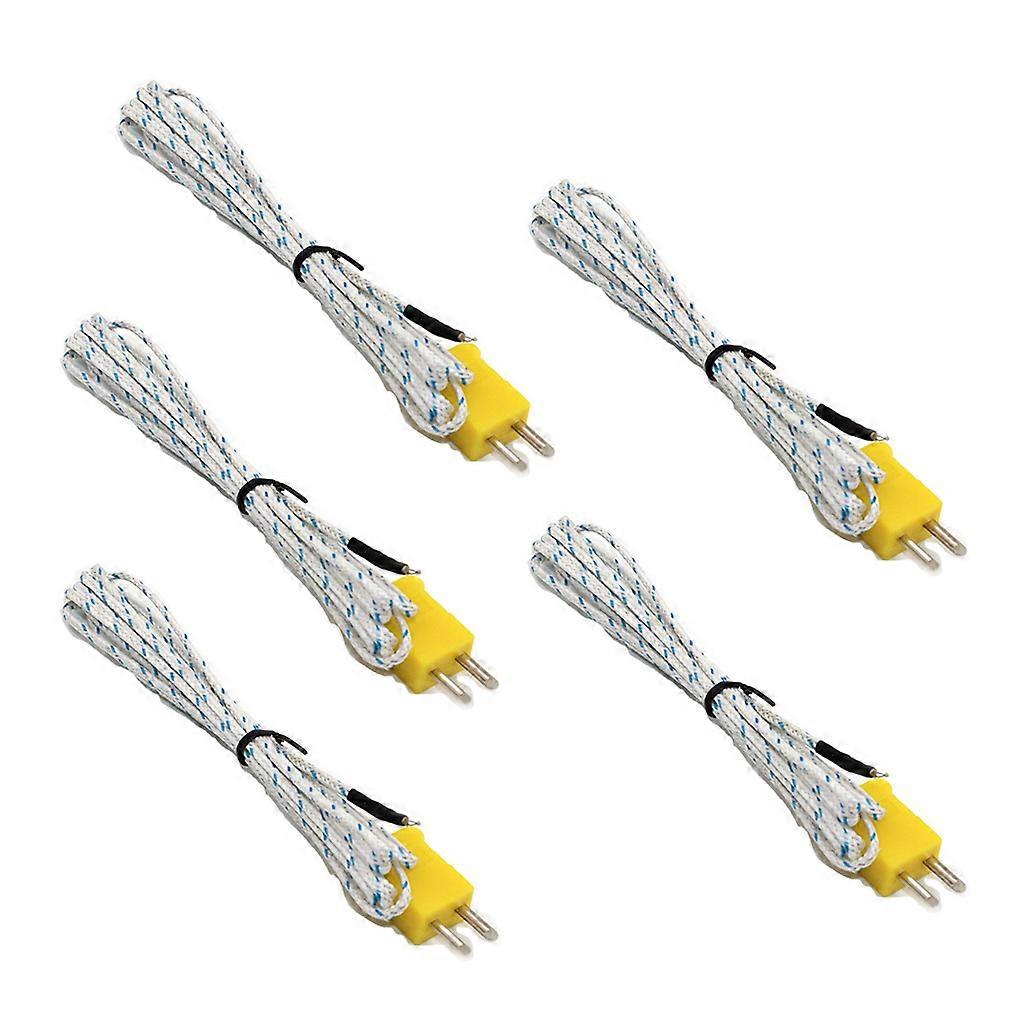5 Pcs for 3M K Type Thermocouple Probe Sensor Temperature Sensing Line Mini-Connector Wire Measure Range -50 to 400 Cels
