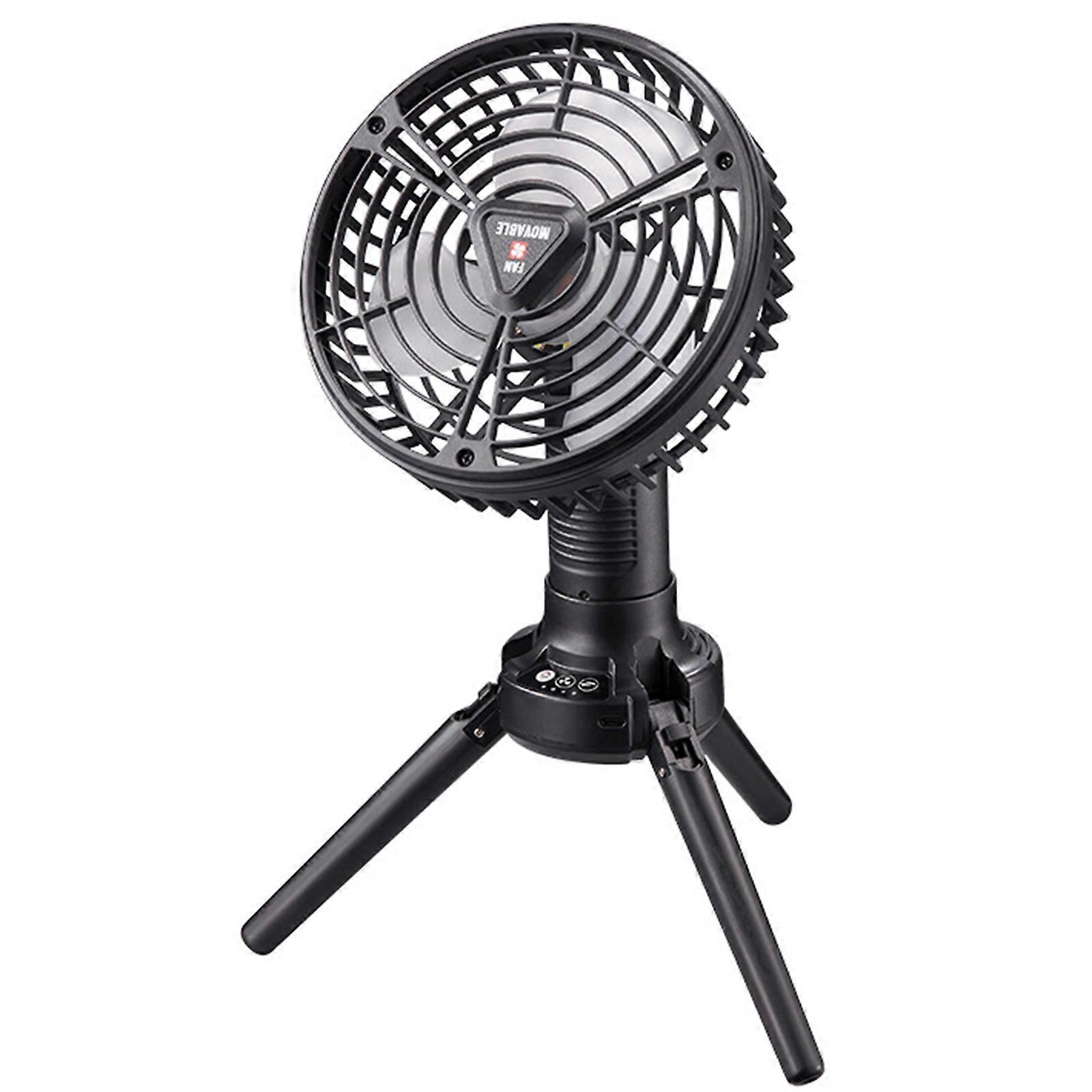 270° Rotation 3 Speed Rechargeable 10400mAh Hanging Fan with Flexible Tripod for Room Camping Desktop LED Fan with Hook