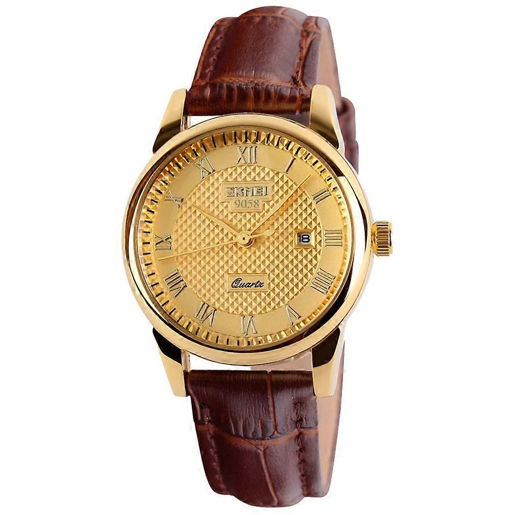 Women's Black Leather Band Waterproof Quartz Analog Watch with Day Date Calendar for Business Casual Style