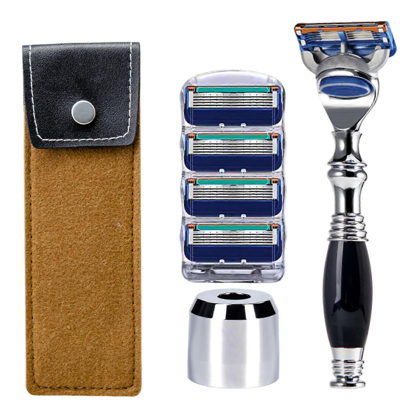 4 Pcs Men 5-Layer Razors Cutter Replacement Wet Safety Skin Protection Razors Easy to Use for Shavers Shaving