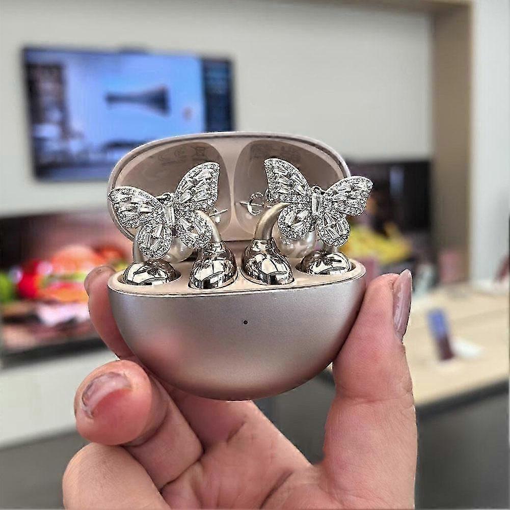 2025 Rhinestone for Clip on Earbuds Open Ear, Zirconia Decorative Earphone Access