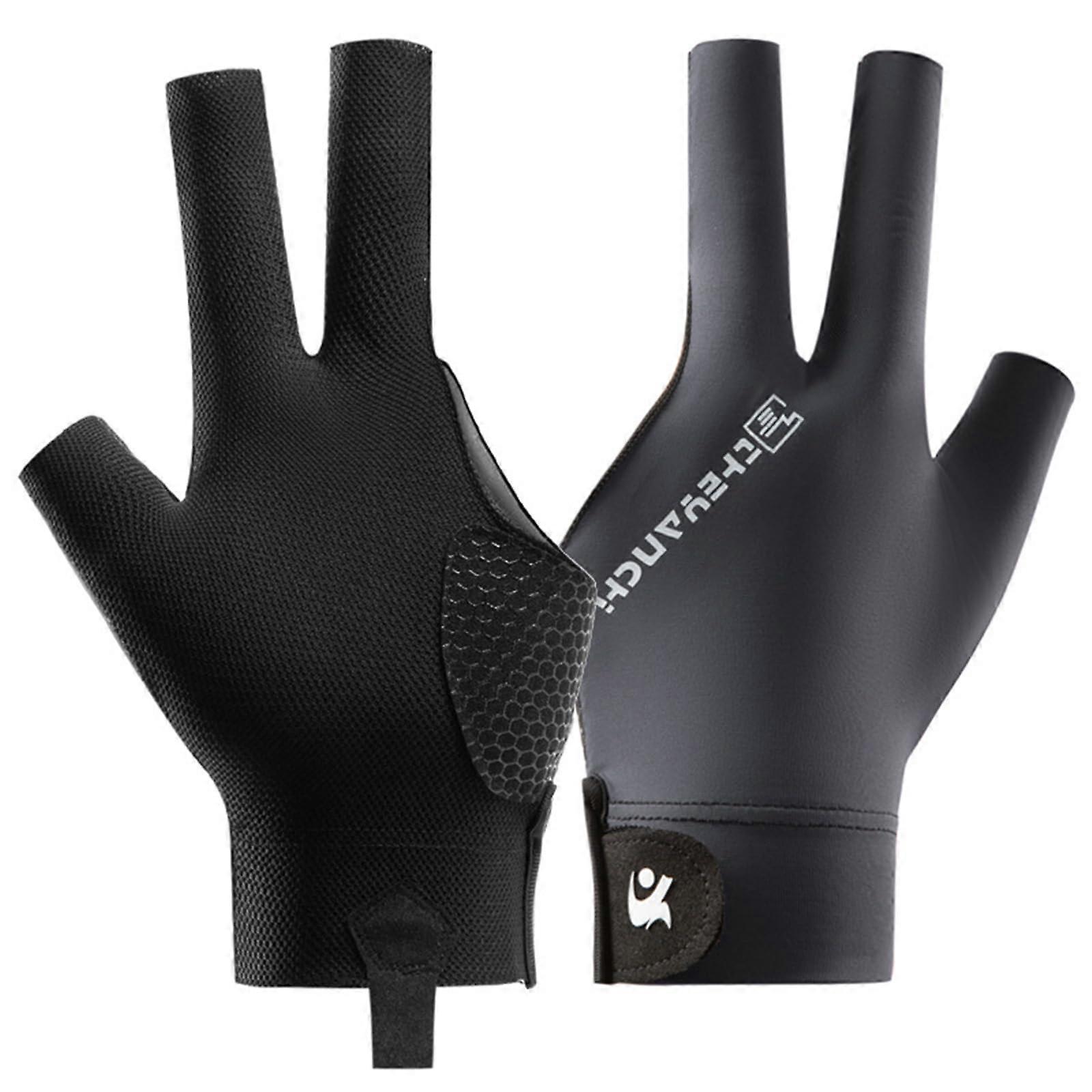 nonslip, breathable billiard gloves, comfortable THREEFingerSnooker player gloves Grey