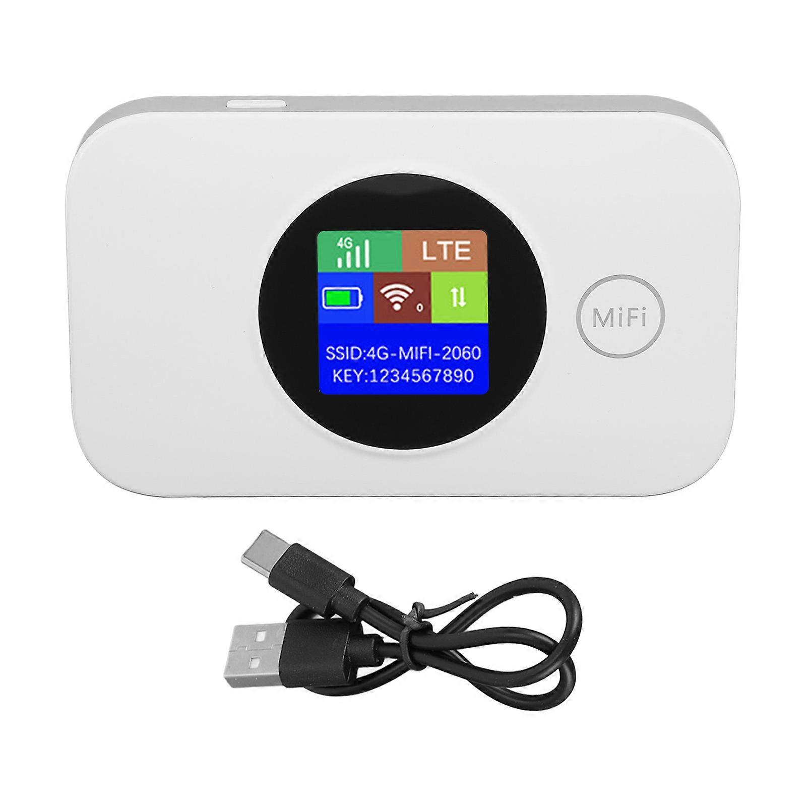 4G Mobile Hotspot Router with Micro SIM Card Slot Supports 8‑10 Users 3000mAh Battery for Home Office Travel Support 5G SIM Card Color Screen Europea