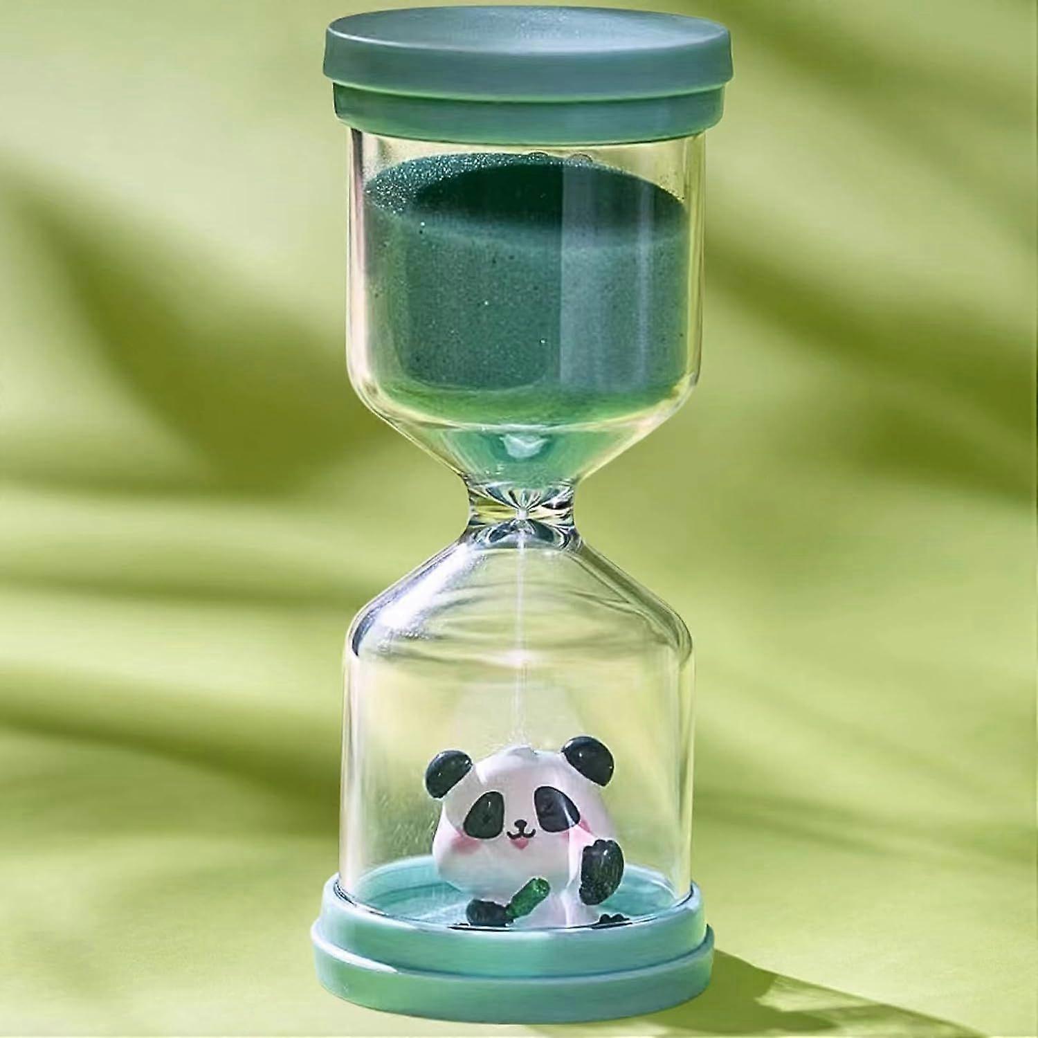 30 Min Shatterproof Plastic Hourglass,Sand Timer For Kids In Macaron Blue With Panda Pattern