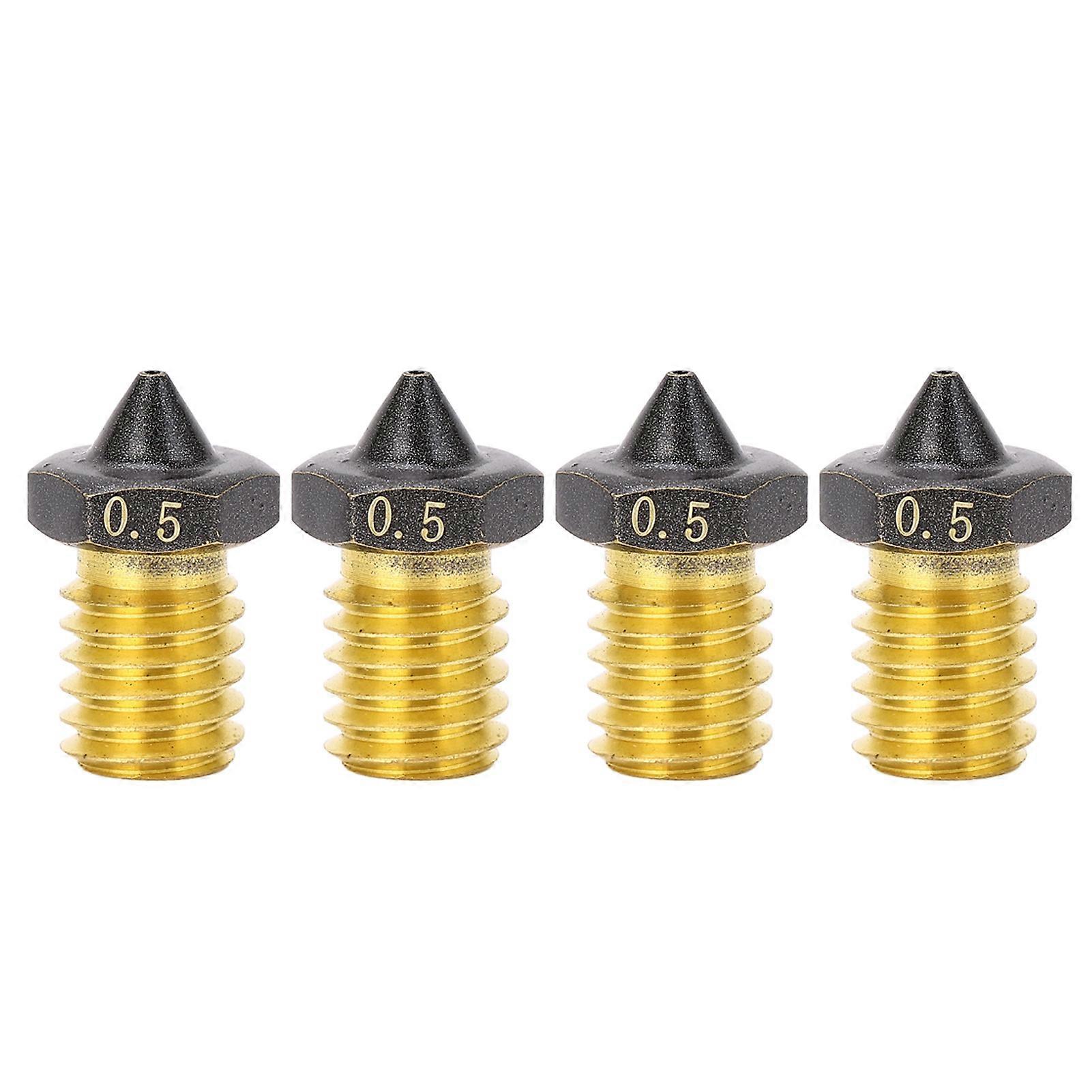 4PCS PTFE Coated Brass Nozzle Set for Voron MK3S High Flow 0.5mm 3D Printer