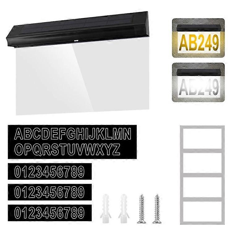 30-LED Solar Address Sign House Numbers Light with 26 Alphabet+3 Group Number+4-Grid Paper