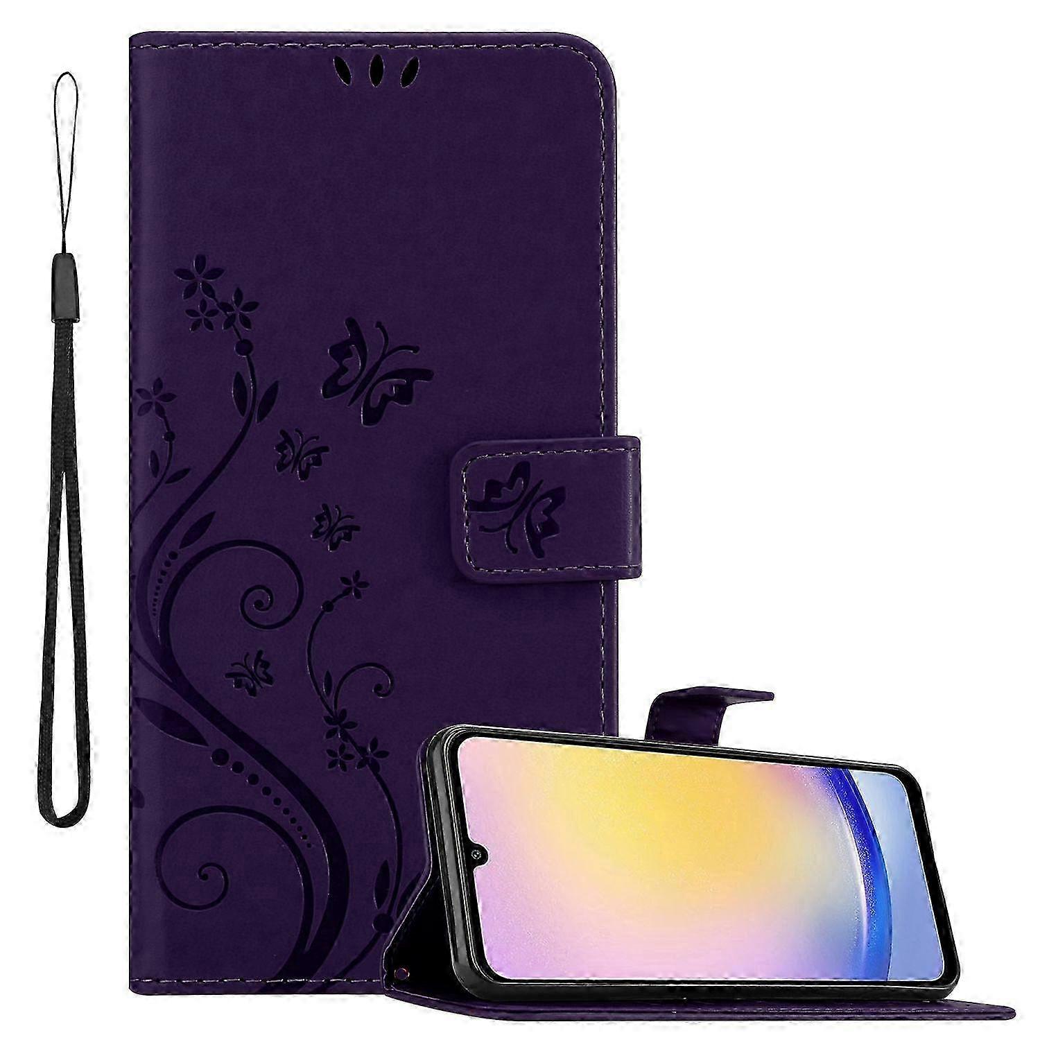 Protective Case for Samsung Galaxy A25 - Features Floral Print Design and Convenient Card Slot
