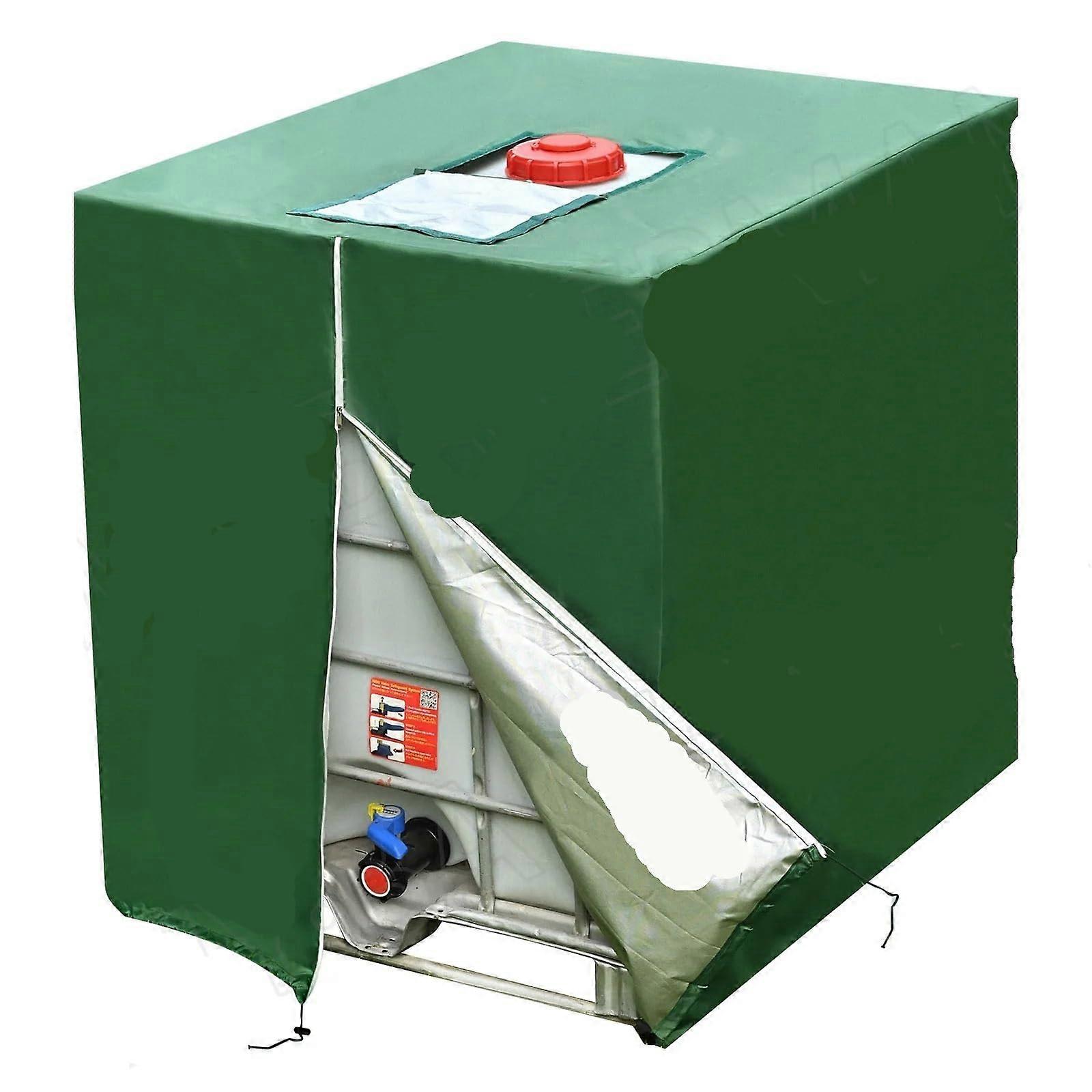 IBC Tank Cover, Green Tank Cover, 1000 Litres, IBC Container, Cover, Oxford Fabric, 210D Outdoor Tools (Zipper Green)
