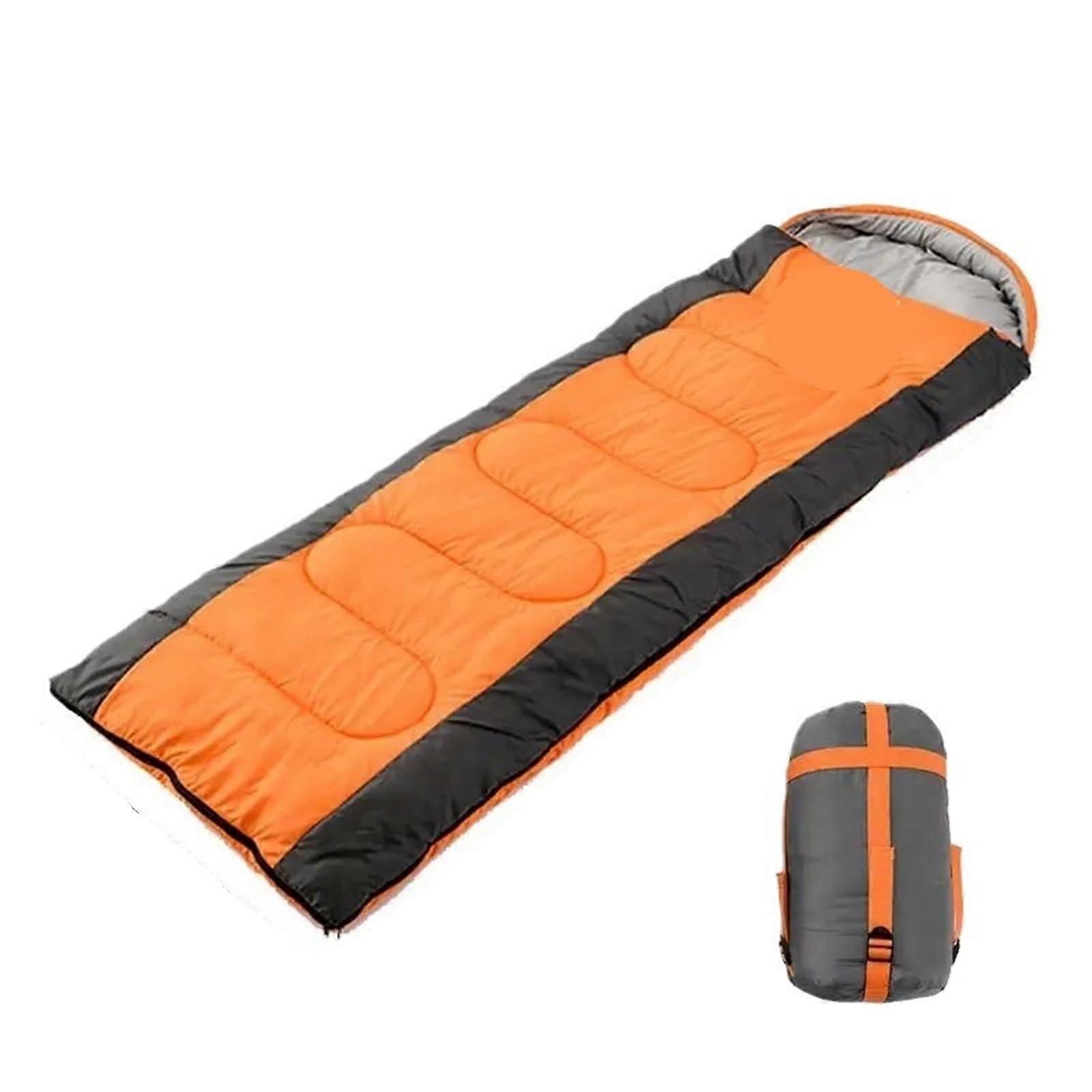 Sleeping Bag For Camping And Backpacking - Lightweight, Waterproof, Compact For Spring And Summer - Right Zipper, Orange