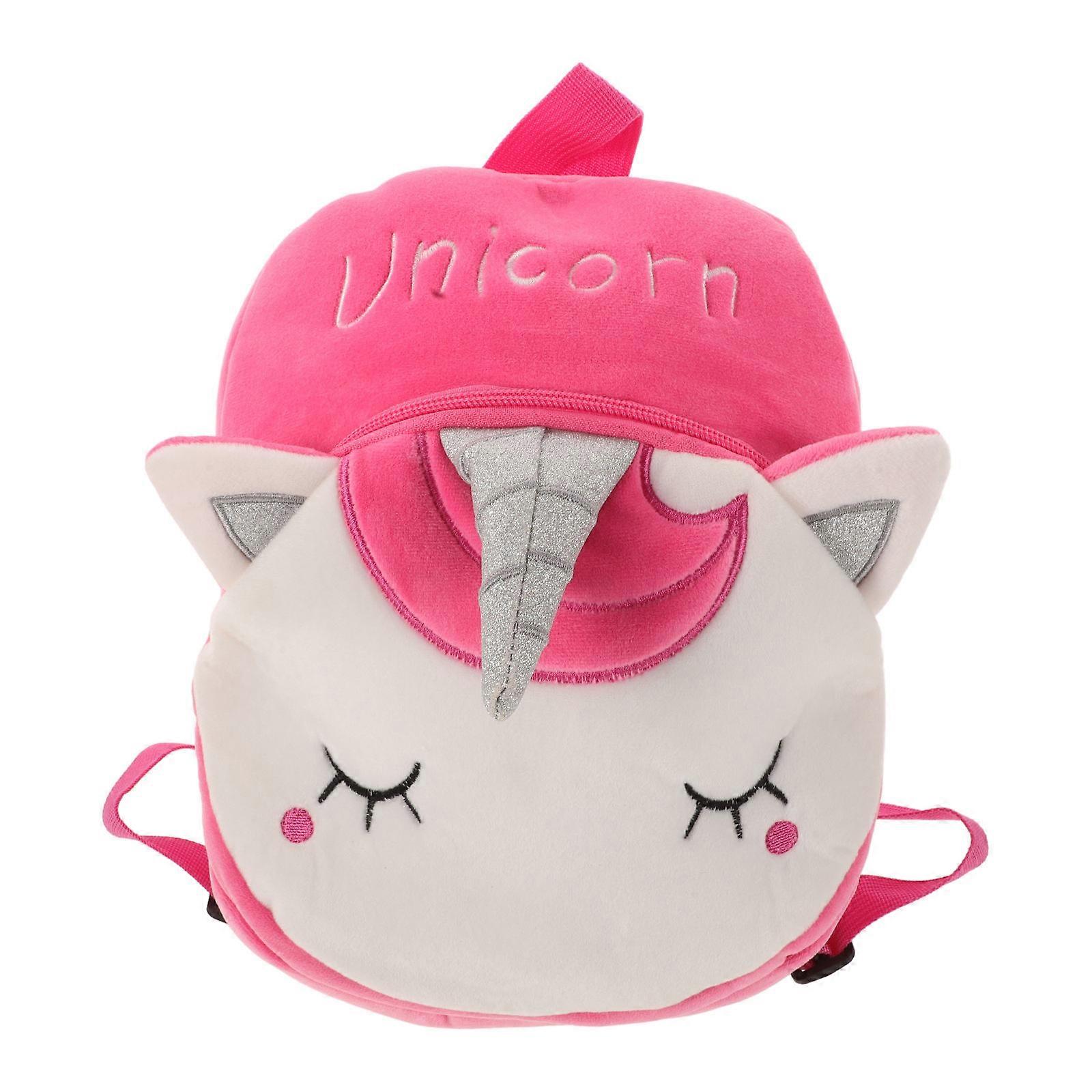 Cartoon Animal Backpack Unicorn Plush Toddler Bag Rosy 30X24X10CM Travel 1Pack