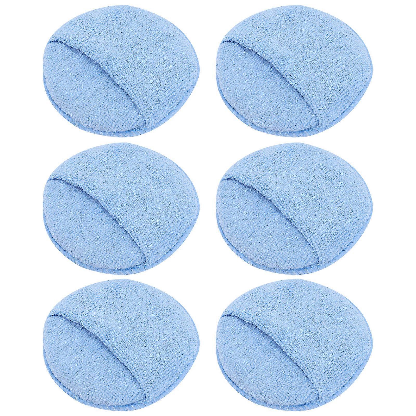 6pcs Microfiber Wax Applicator Pads for Polishing, Buffing Sponge for Car Detailing and Household Appliances, Soft and Durable