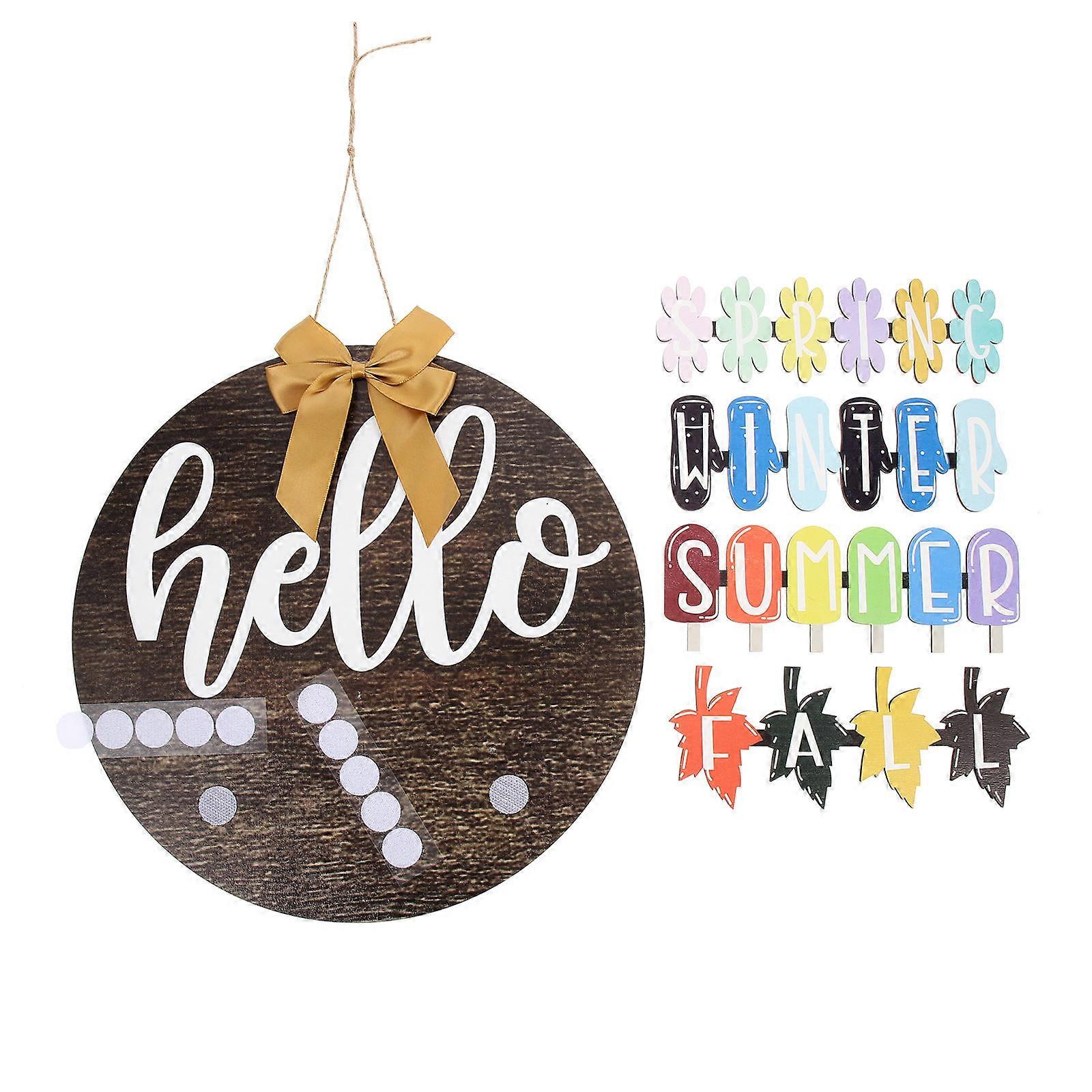 Wooden Welcome Sign for Seasonal Decor, Odorless & Safe Door Plate Easy to Hang, Creates Joyful Atmosphere