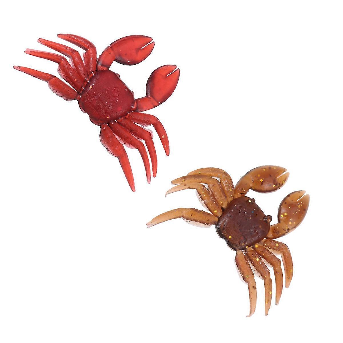 Fresh Water Fishing Lures Crab Shaped Artificial Crab Lure Bait Reusable for Outdoor Fishing Bass Trout Fishing 8x5x2cm 2Pcs