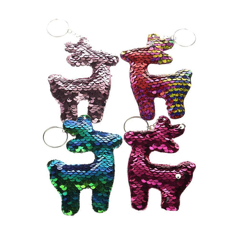 美しいキーホルダーバックパック用メタルエルク型ペンダントブルーグリーン8個