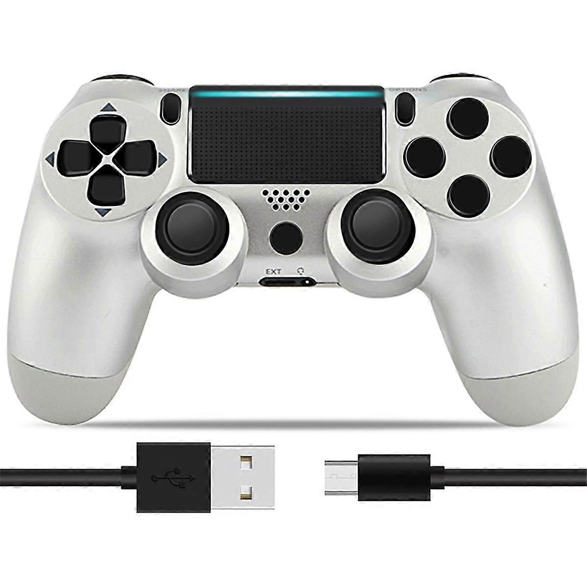 Wireless controller P4 handle simulated six-axis vibration with light P4 wireless Bluetooth white