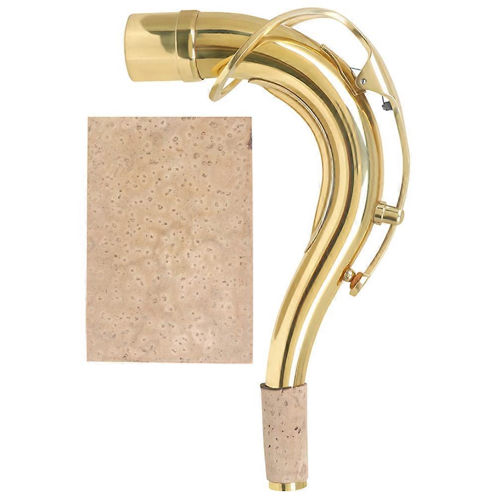 Brass Tenor Saxophone Bend Neck Replacement Kit with Cork Sheet – Durable, Lightweight for Smooth Playing Experience