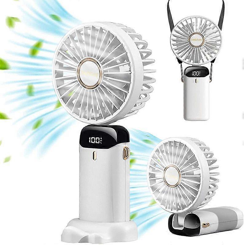 Mini Handheld Fan, 90 Adjustable, Fan 5 Speed, Suitable For Home Office Travel, White