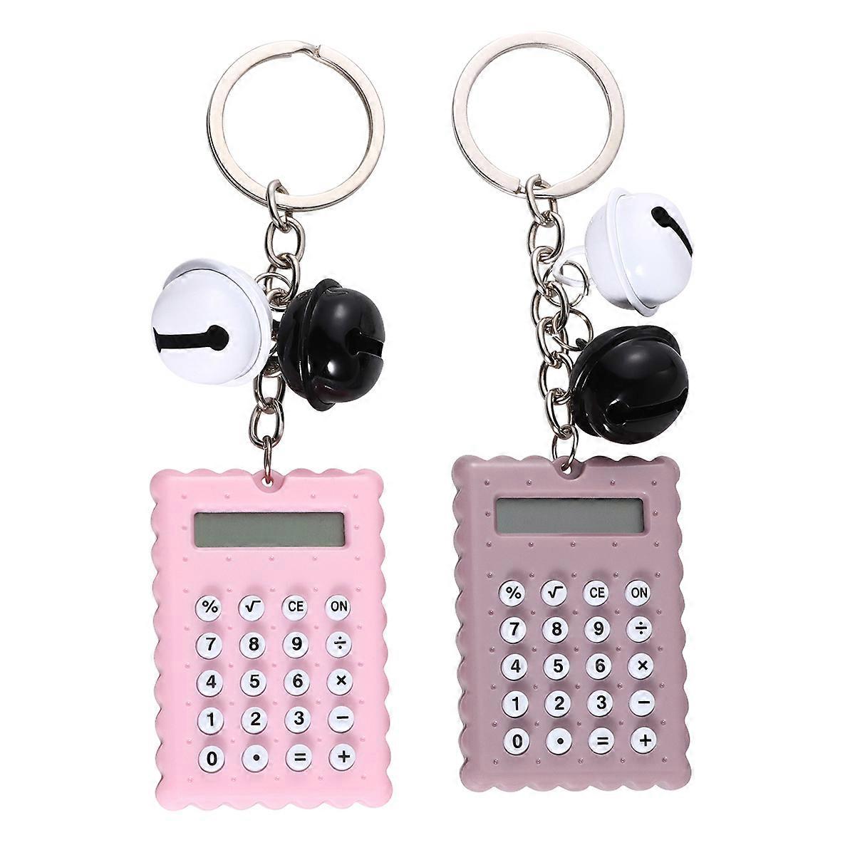 Childrens Calculator Key Ring Shaped Calculation Toys For Kids Birthday Party 13x4x5.5cm 2Pcs