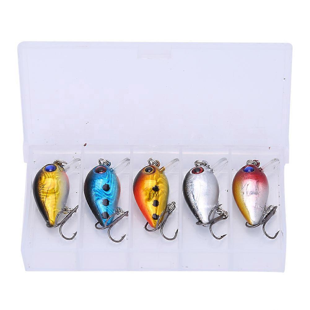 5pcs 3cm Mini Floating Fishing Lures with 3D Holographic Eyes and Treble Hook