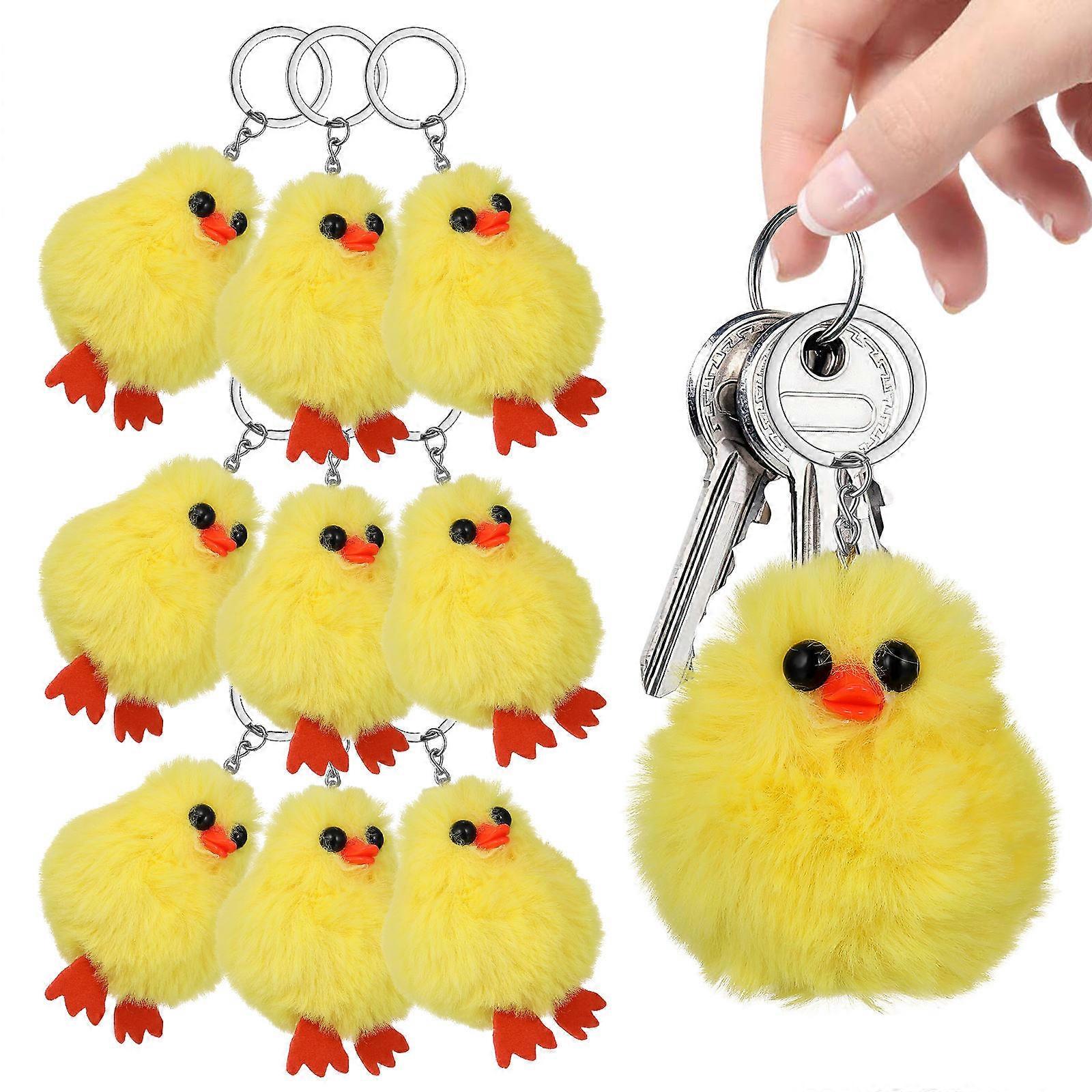 Cute Plush Duck Keychains Adorable Keyrings for Backpacks, Handbags & Car Keys Kawaii Style Keychain for Decor & Sharing