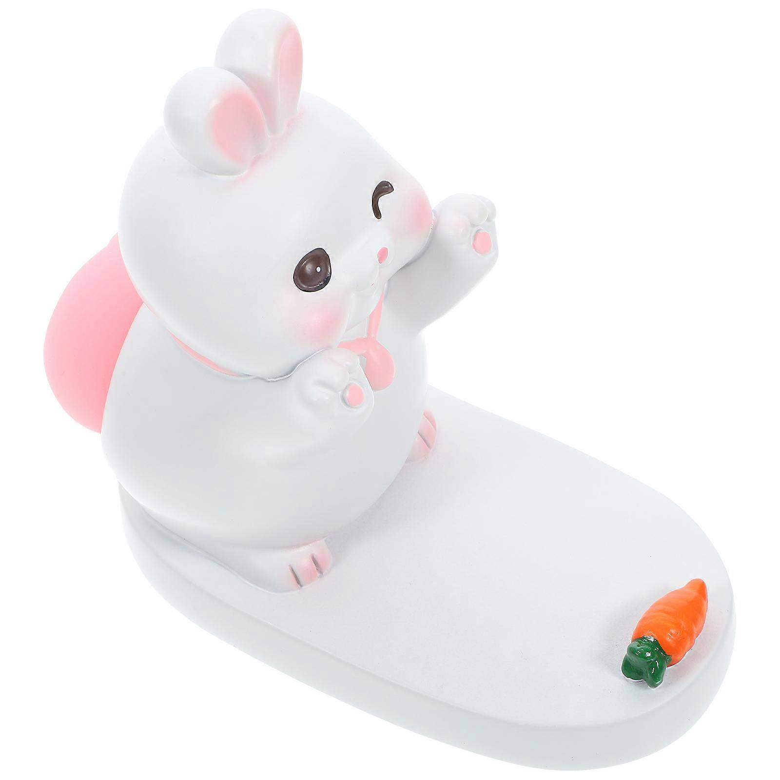 Desktop Telephone Stand Bunny Shape Cute Design Perfect Viewing Angle Non-Slip Base 1Pack