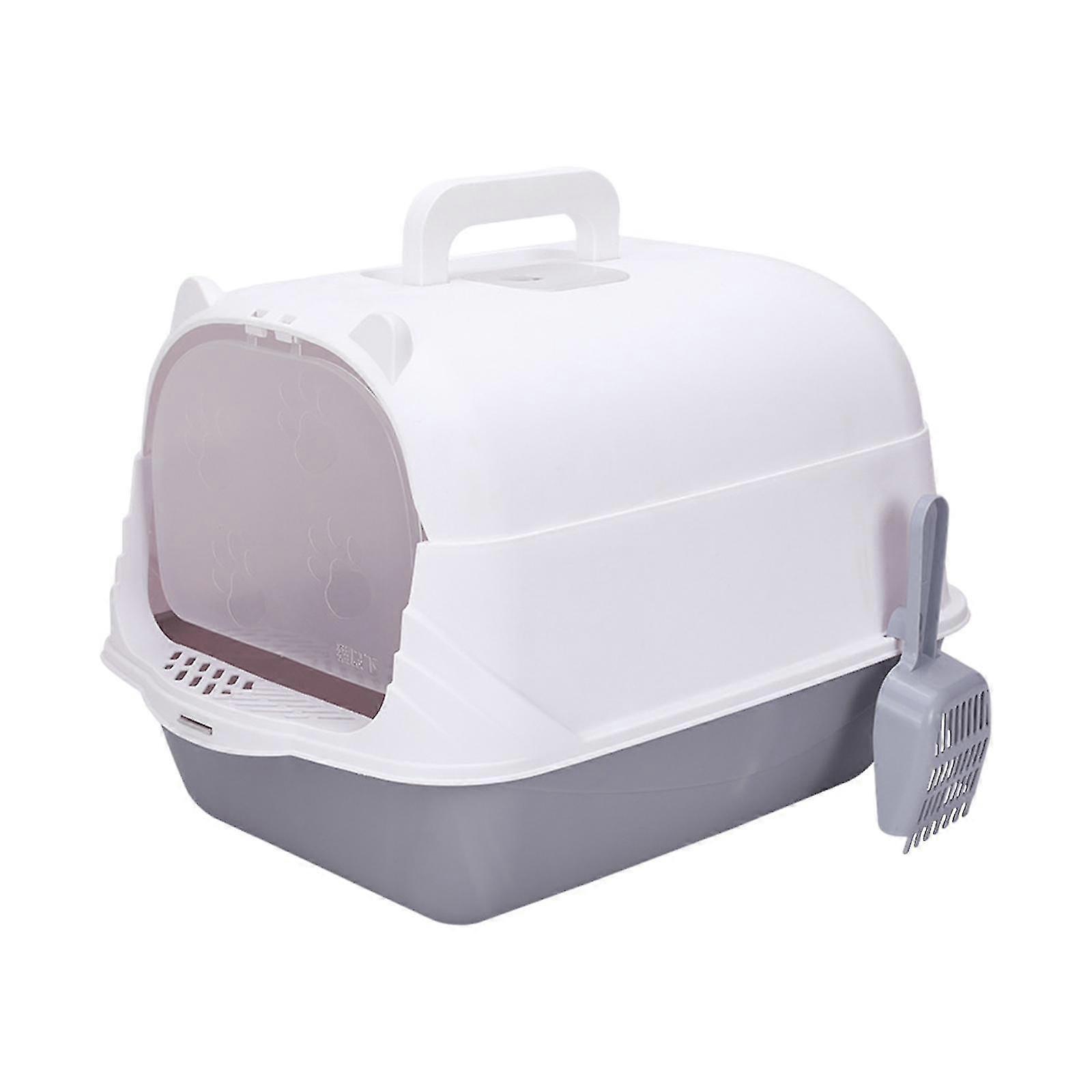 Enclosed Cat Litter Box with Lid, Covered Cat Toilet Featuring Front Door, Durable and Removable Design for Indoor Cats