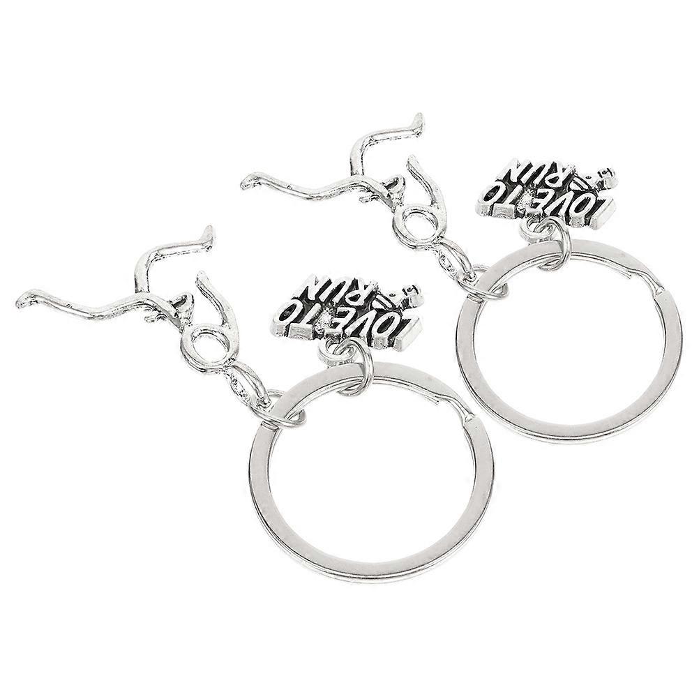Marathon Keychain Metal Keyring for Running Enthusiasts 2Pcs Creative Design