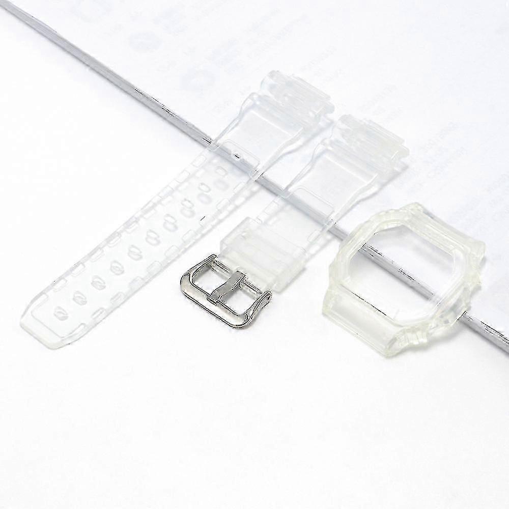 Resin Band Transparent Bezel for G-Shock DW5600 GW-M5610 G-5600 Watch Strap Case Replacement Refit Bracelet