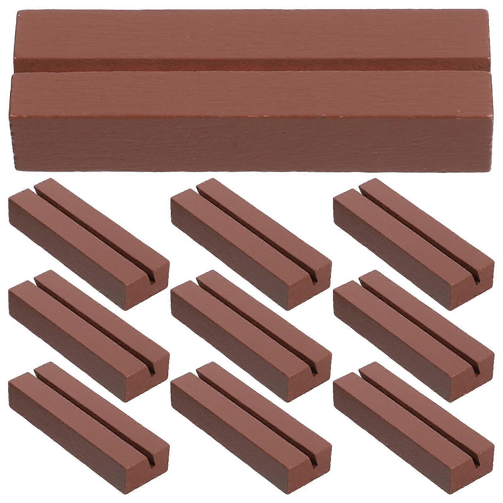 Wooden Cards Stand Sleek Modern Name Cards Holder Simple Office Use 8.00X2.50X1.50CM Photo Display 10Pcs