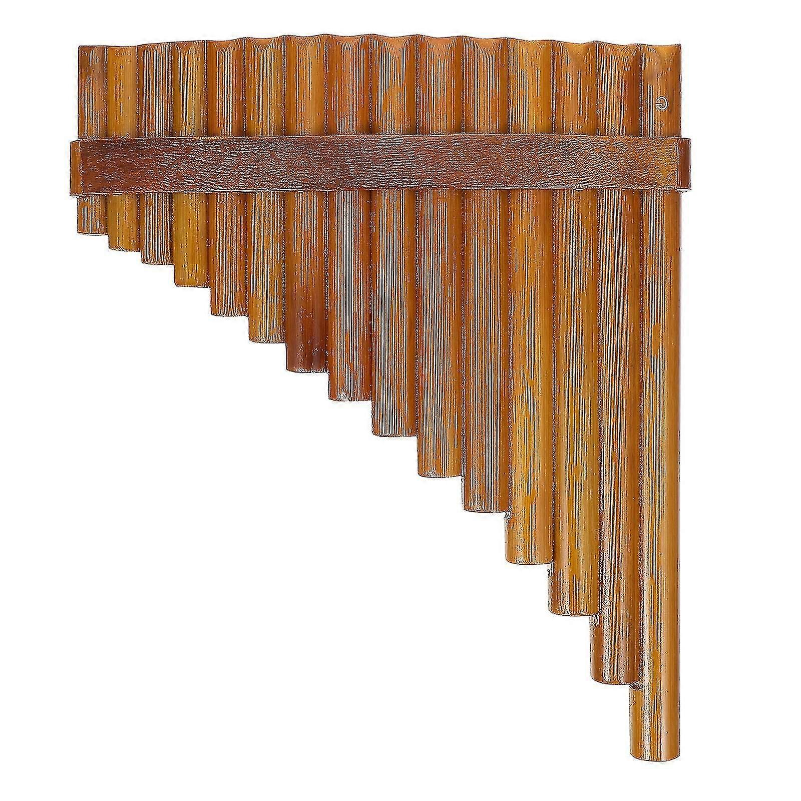 1 Set Bamboo 15-pipe Pan Flute Professional Pan Pipe For Beginners Wood Color