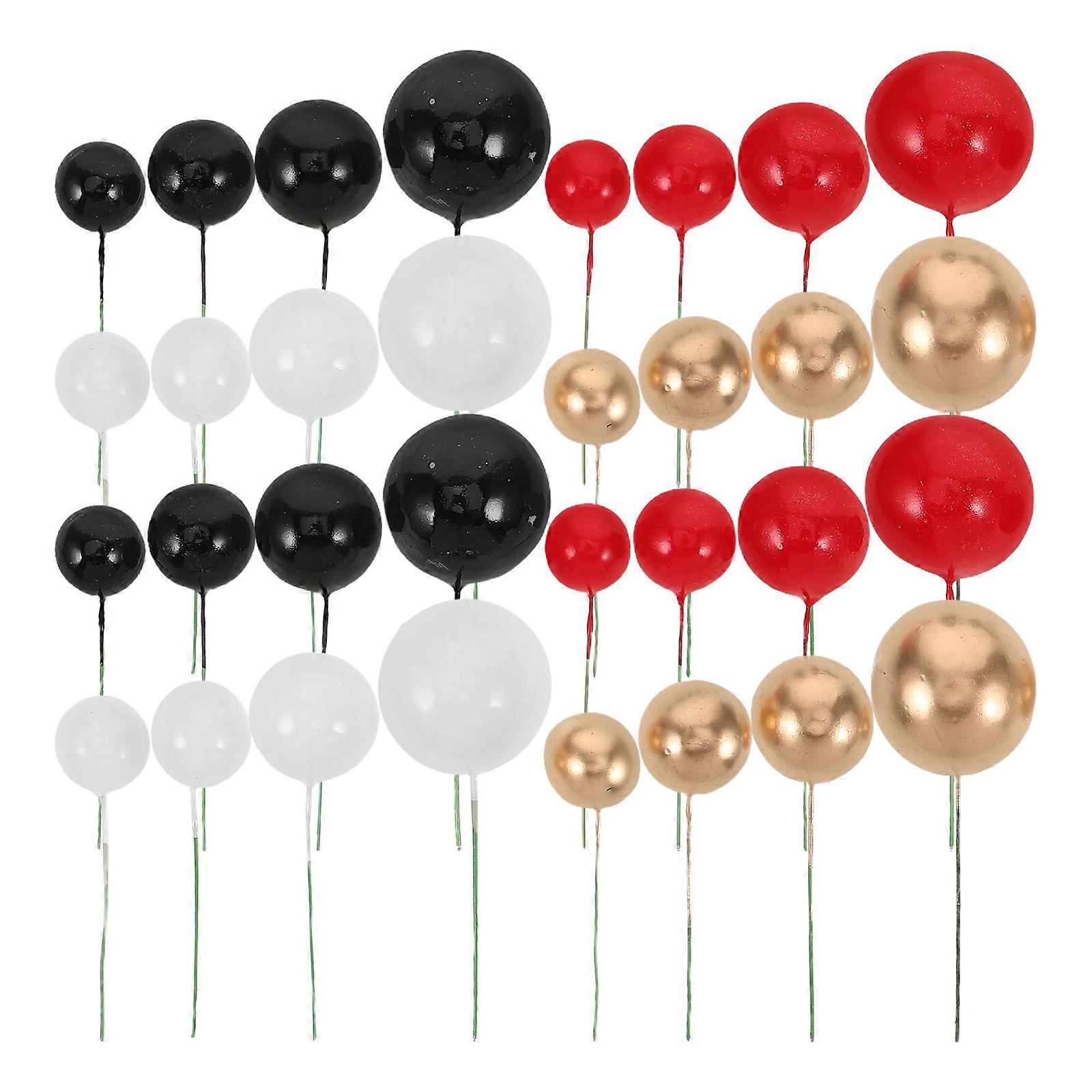 Colorful Foam Ball Cake Decorations with Mini Hat Sticks – Lightweight, Party Toppers for Birthdays, Weddings, Showers – Unique & Easy to Use Design
