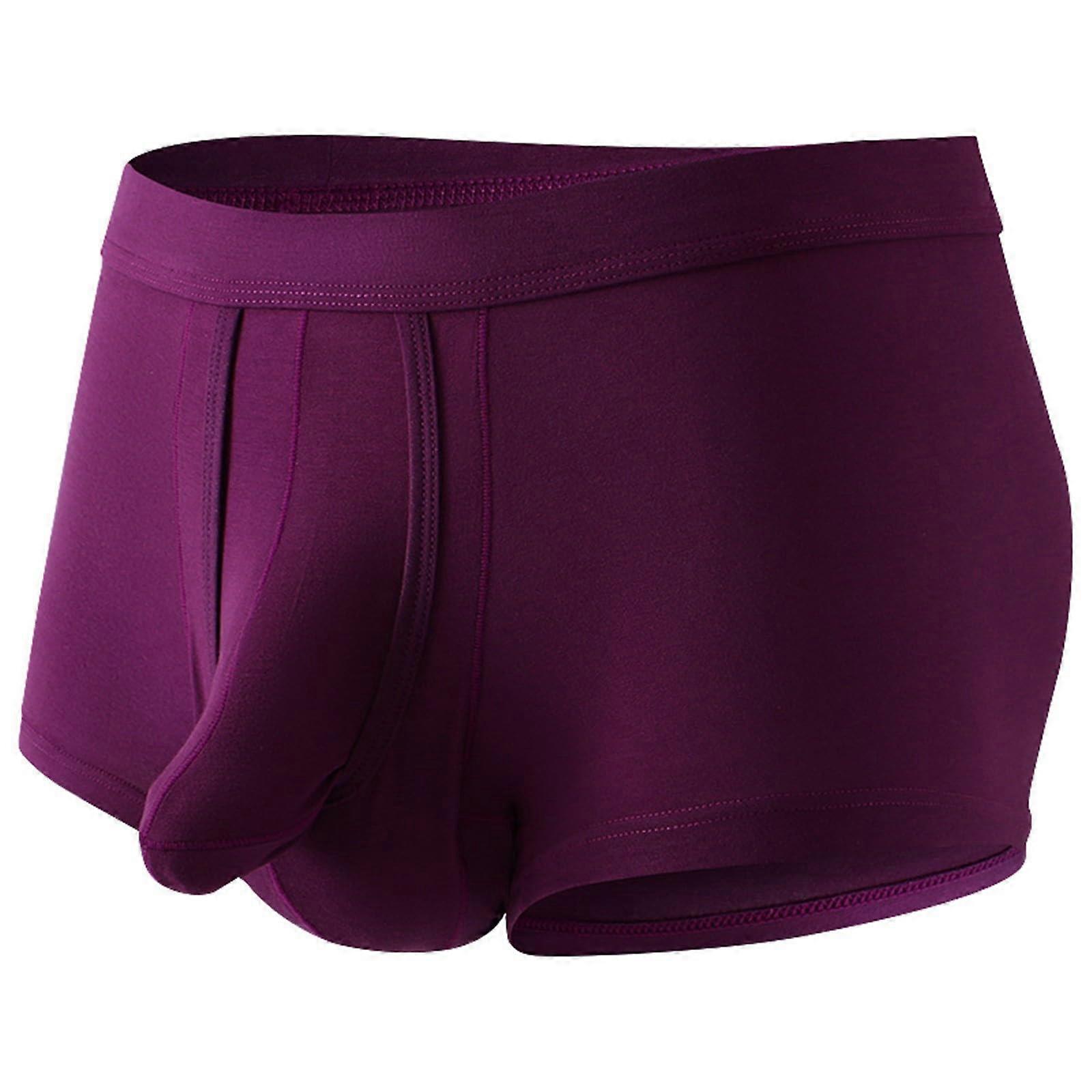 Boxershorts Herren, Hohe Taille Unterhosen für Männer, Weiche Trunks in Rot, XL Retroshorts für Sport und Freizeit