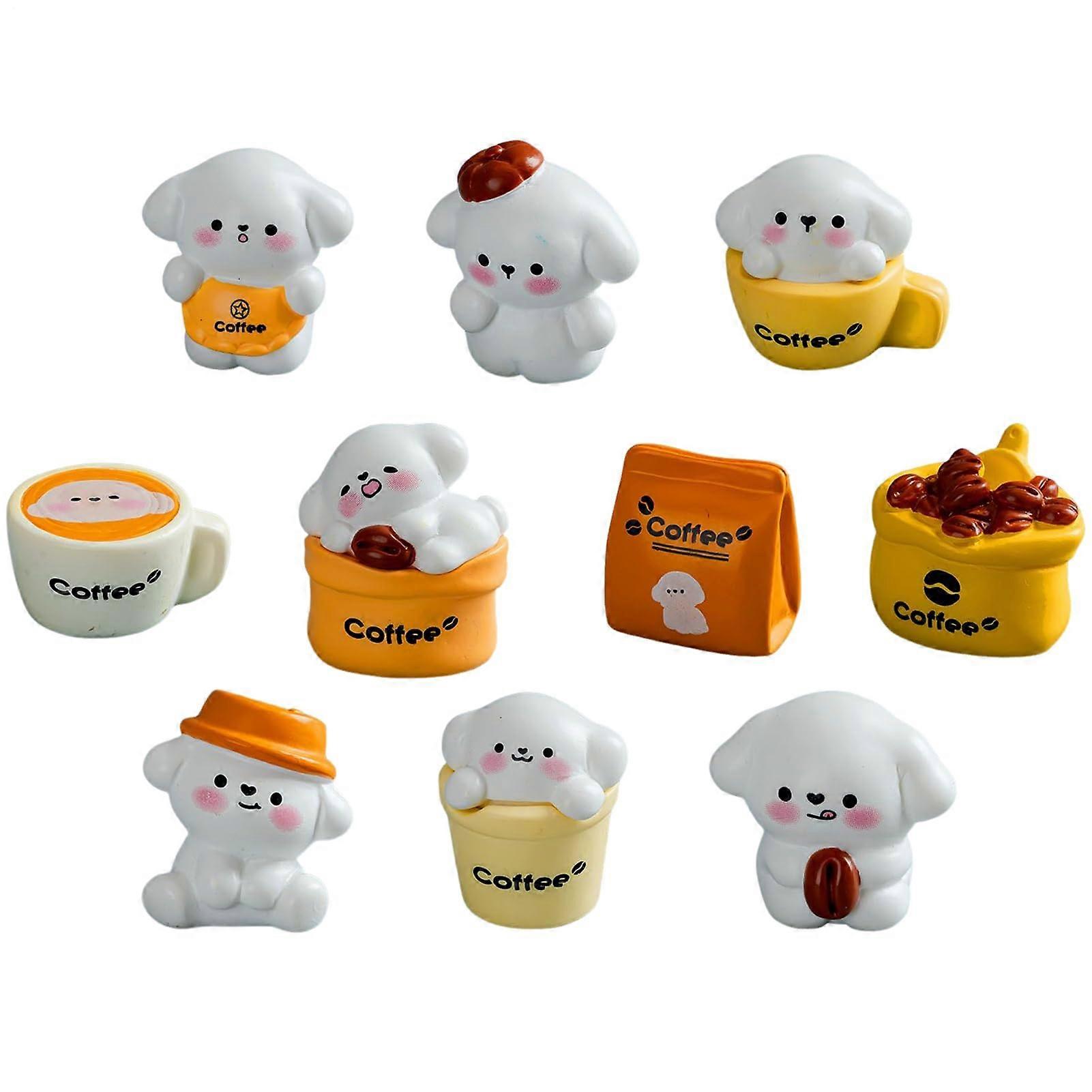 Auto Dashboard Ornaments, Cute Dog Figurine for Car Dashboard, 10x Rearview Mirror Dog Figurines Adorable Dashboard Decor Resin