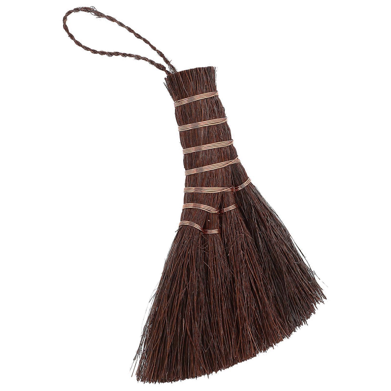Whisk Broom Small Broom for Window Gaps Cleaning Home Users Office Workers Indoor Sweeping Palm Fiber Wood 1Set