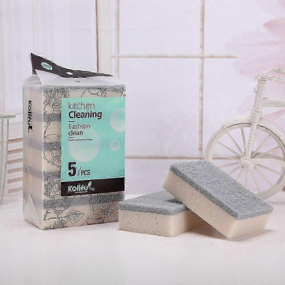 5-piece Kitchen Cleaning Sponge Set for Removing Stains, Rust, and Focal Marks with Magic Nano Emery Brushes for Dishwashing and Pot Cleanin