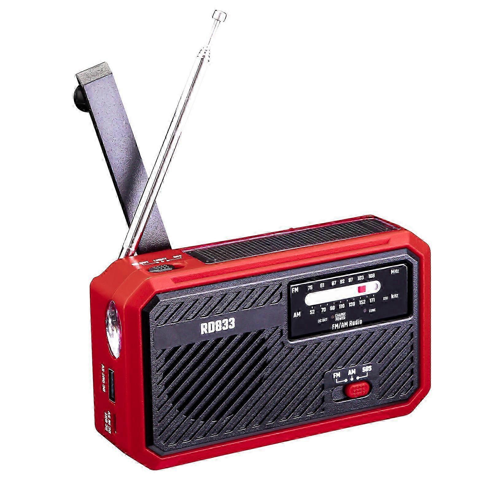 Outdoor Emergency Alert Radio with Solar and Hand Crank Charging