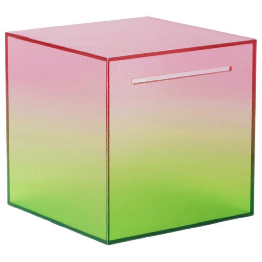 Transparent Money Box Cube Shaped Acrylic Saving Piggy Bank For Home Use 1Pcs