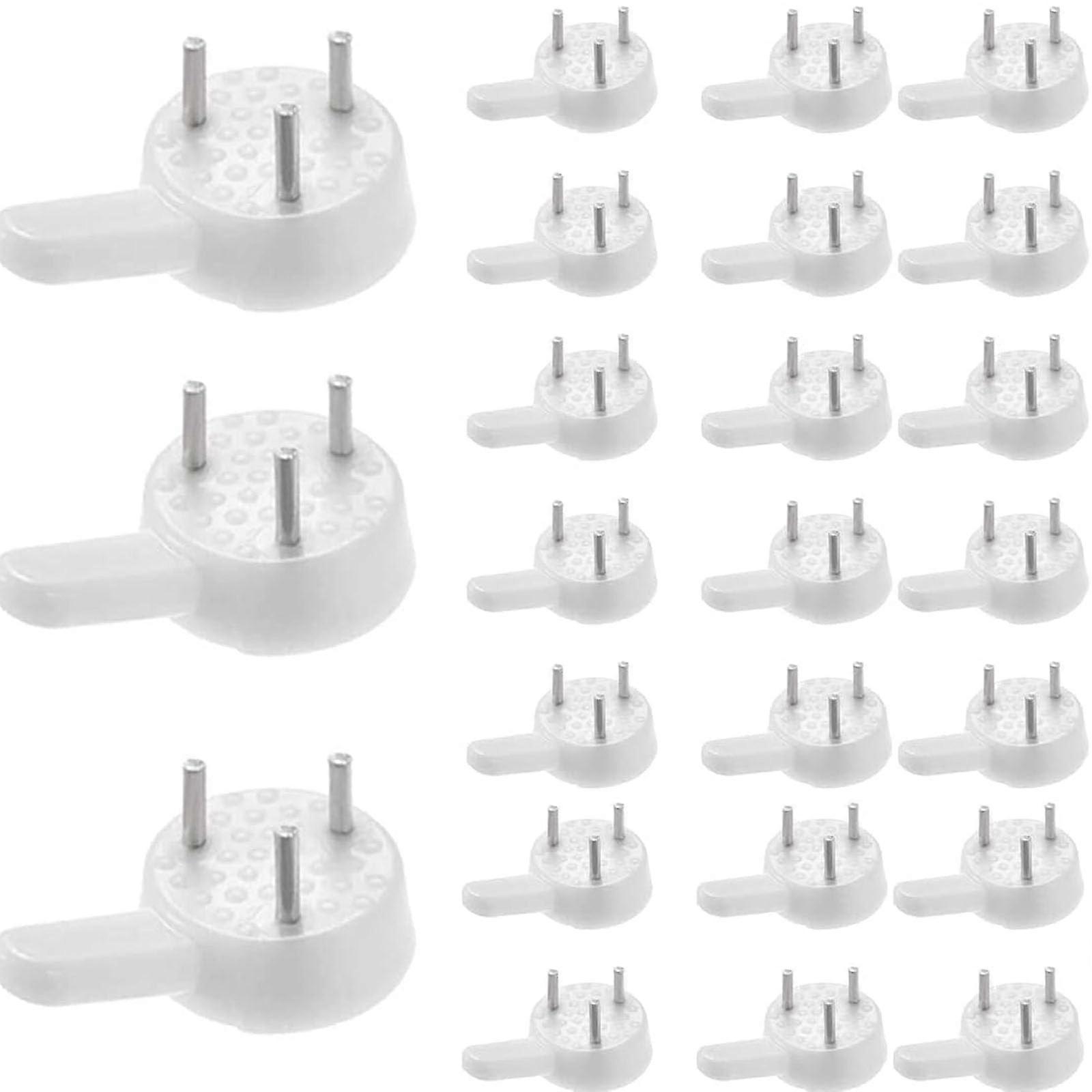 60 Pieces Traceless Picture Hooks for Hanging 15mm x 24mm White Small Adhesive Hooks for Hard Walls Photos and Art