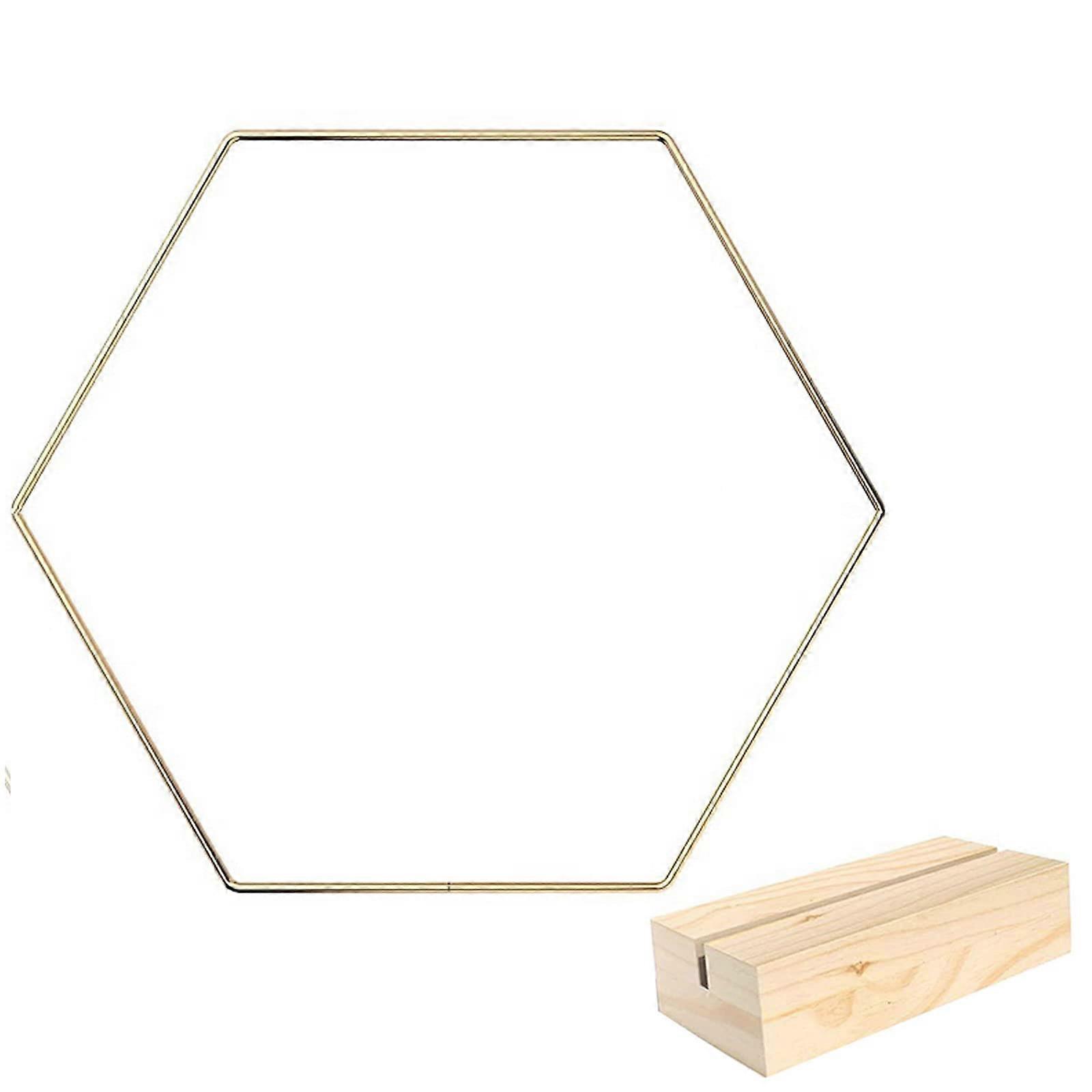 Round Backdrop Stand Hexagonal Arch Metal Frame with Base Wedding Arch Birthday Party Baby Shower Hexagonal 23cm