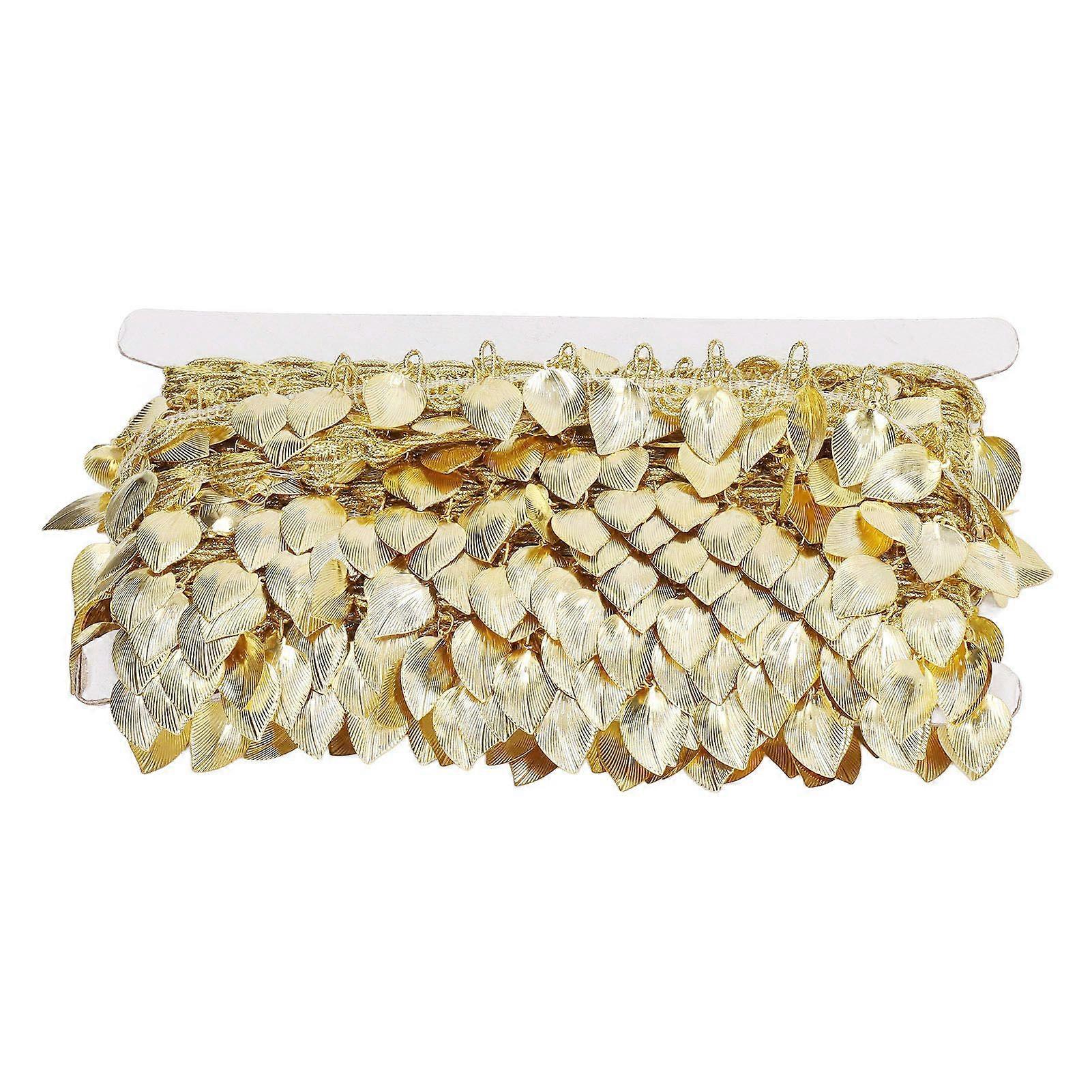 2025年最新モデルゴールドリーフガーランド10ヤードスパークリングメタルリーフリボントリム