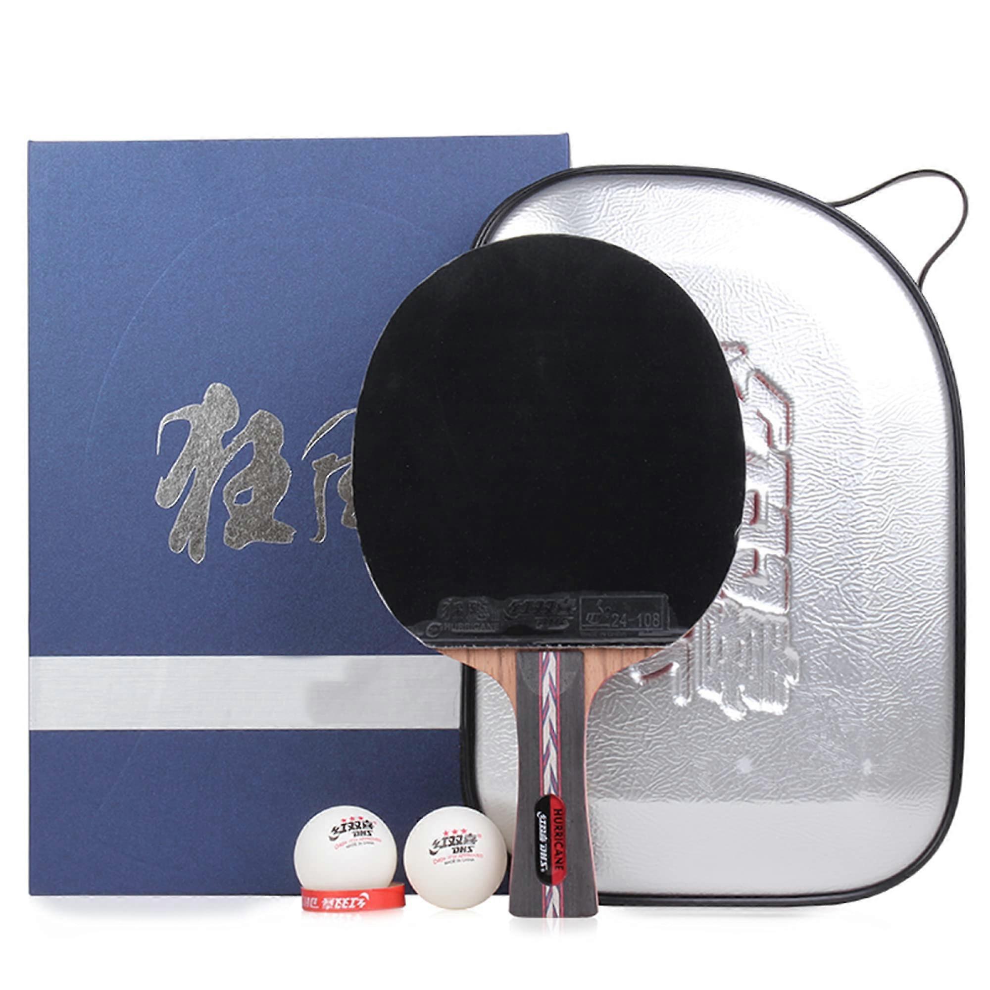 Table Tennis Bat Set with Case, Professional Table Tennis Bat, ITTF Approved Rubber,  for Intermediate Players, 1 Pack/Long Handle