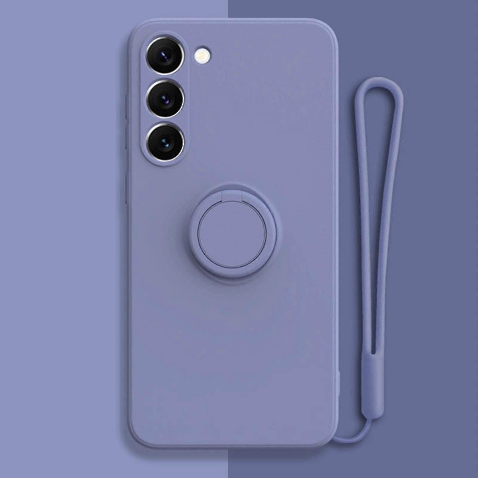 Case for Samsung Galaxy S24, with Kickstand Ring Holder, Cute Slim Silicone Shockproof Protetive Bumper with Camera Protection