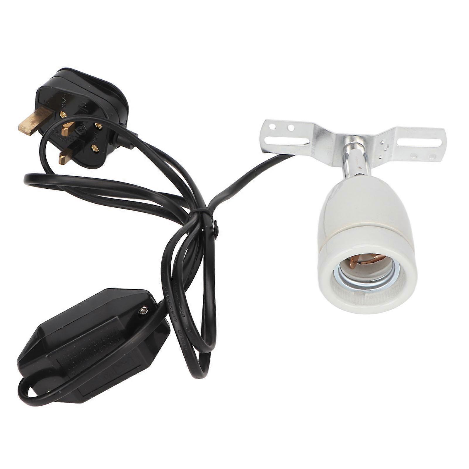 Reptile Ceramic Heat Lamp Holder E27 400W Rotatable Ceramic Heating Bulb Base with Switch 110‑