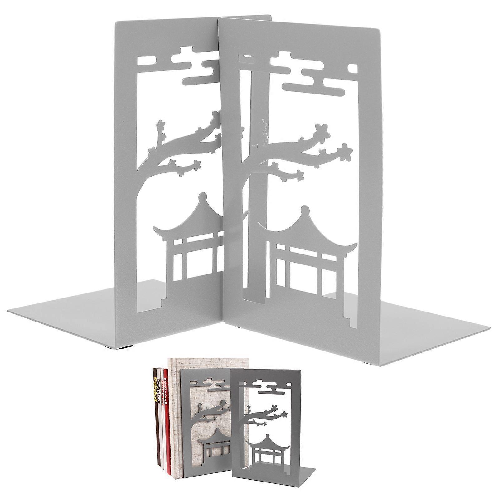 Text Book Holder Convenient Book Stands Organizing Books Classroom Library Grey 17x11x10cm 2Pcs