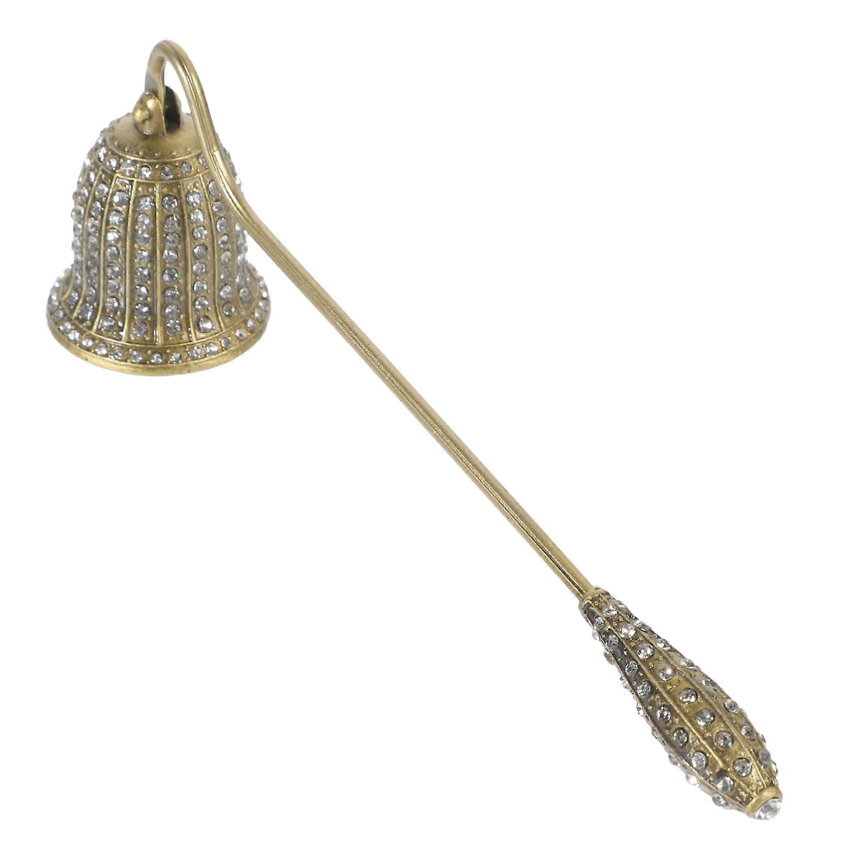 Candle extinguisher in vintage style with rhinestones Unique wick extinguisher tool made of metal for candle accessory set