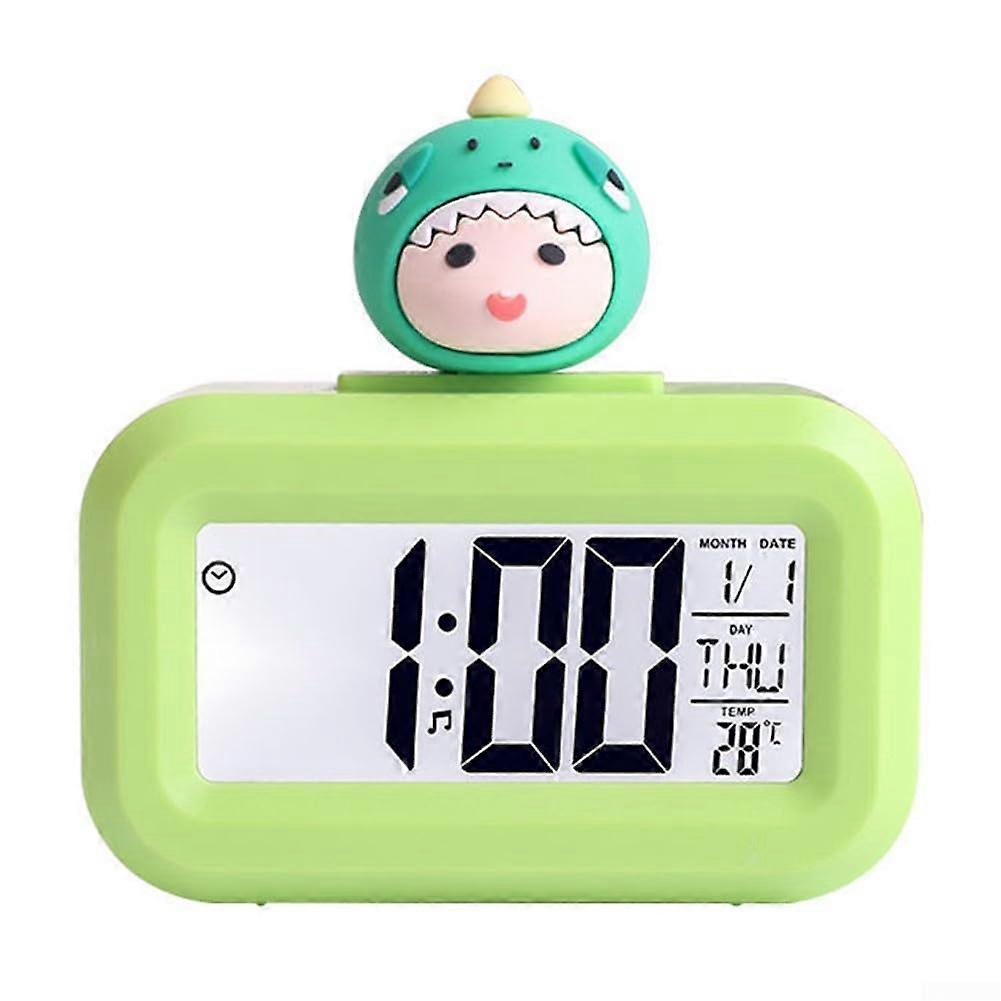 Cartoon Alarm Clock, Multiple Ringtones and Temperature Display, Ideal for Children's Room (Astronaut)