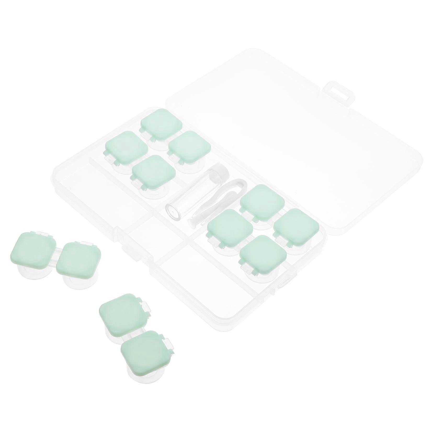 2piece contact lens case with tight seal, portable for travel and lens care