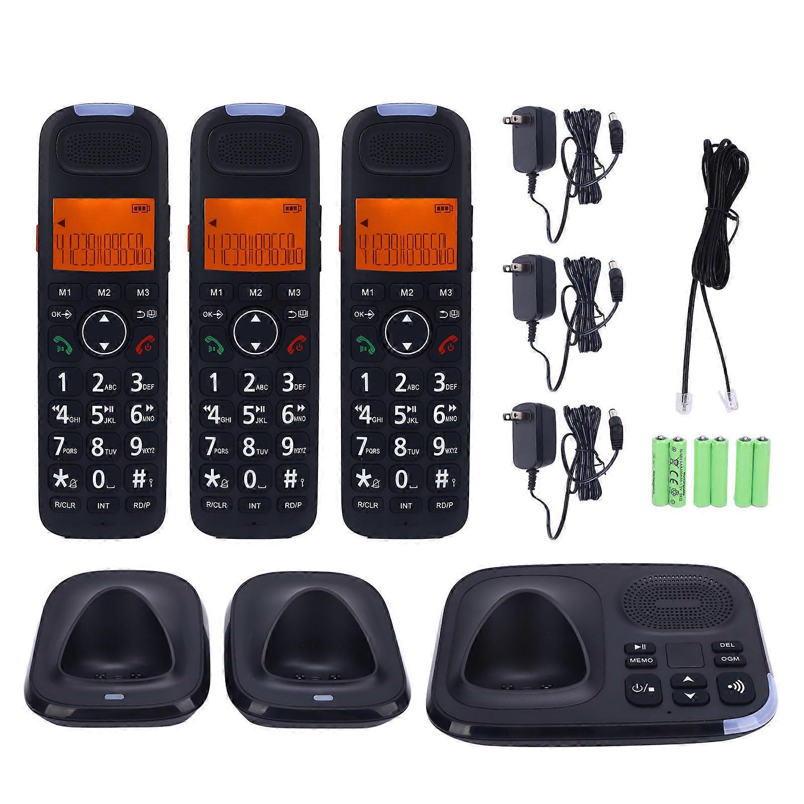 Expandable 3 Handset Cordless Phone with Answering Machine, Call Blocking, and Volume Boost